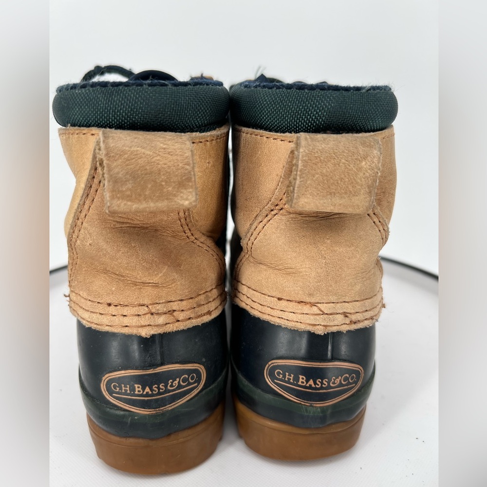 G. H. BASS GLACIAL DUCK BOOTS WATERPROOF WITH LEATHER AND RUBBER UPPER - Picture 2 of 10